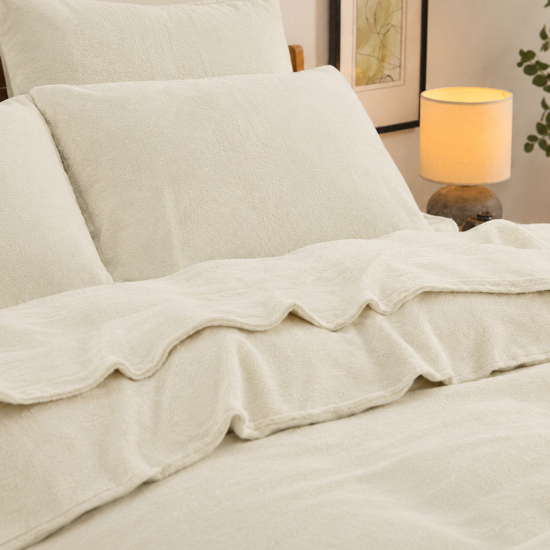 Teddy Fleece Fitted Sheet Combo Set