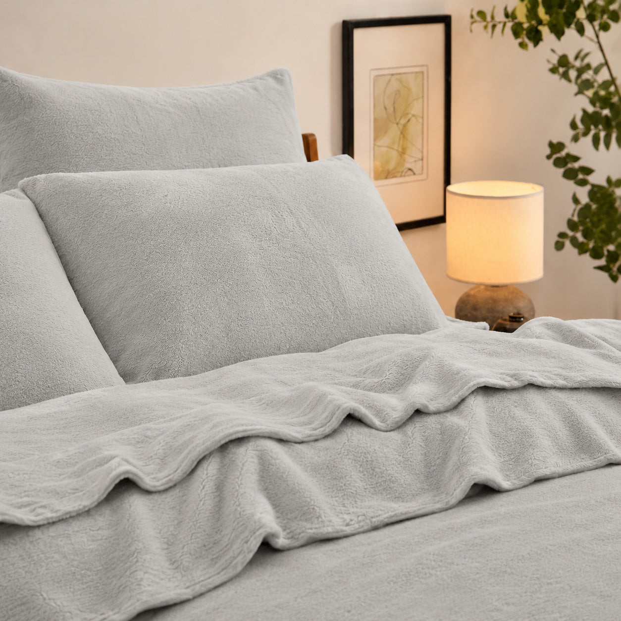 Teddy Fleece Fitted Sheet Combo Set